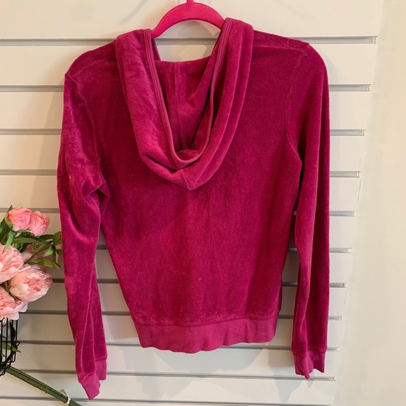 Juicy Couture terry cloth zip up raspberry color - Picture 10 of 13